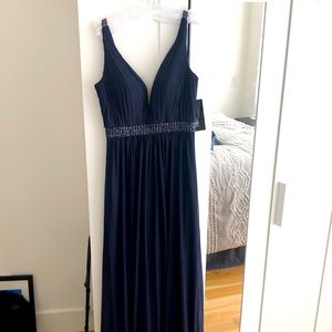 Sherri Hill Navy Dress with beading